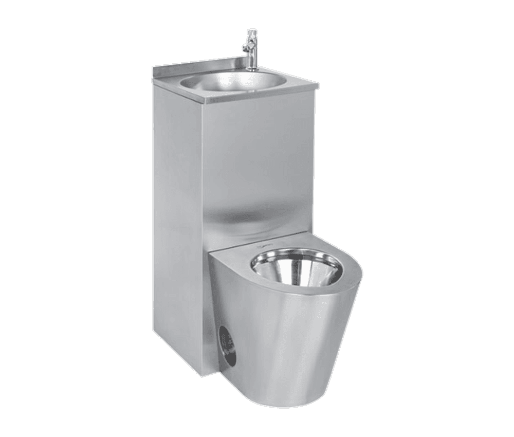 NRE-502L Paslanmaz Çelik Klozet Lavabo Kombinasyonu