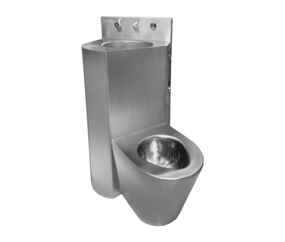 NRE-502R Paslanmaz Çelik Klozet Lavabo Kombinasyonu