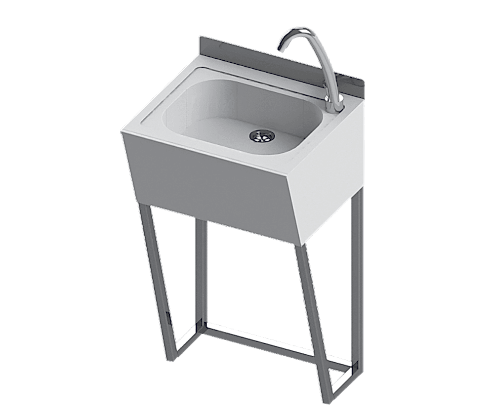 NRB-601L-A Paslanmaz Çelik Lavabo - Duvara Askı - Ayaklı