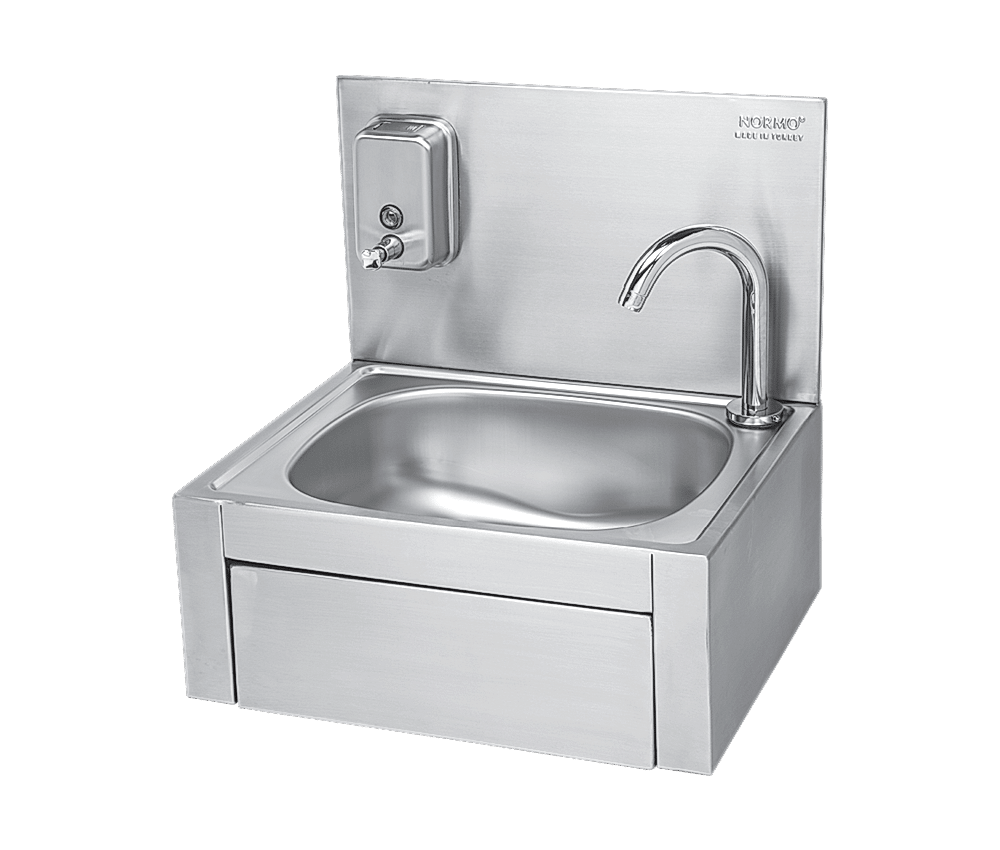 NRB-602L-DKS50 Paslanmaz Çelik Lavabo - Dizden Kumandalı Duvara Askı - Yüksek Sırtlı