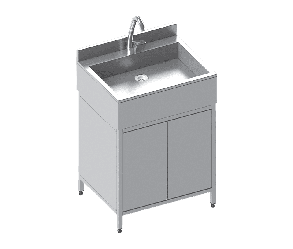 NRB-609L-A85-D Paslanmaz Çelik Lavabo - Modüler - Dolaplı