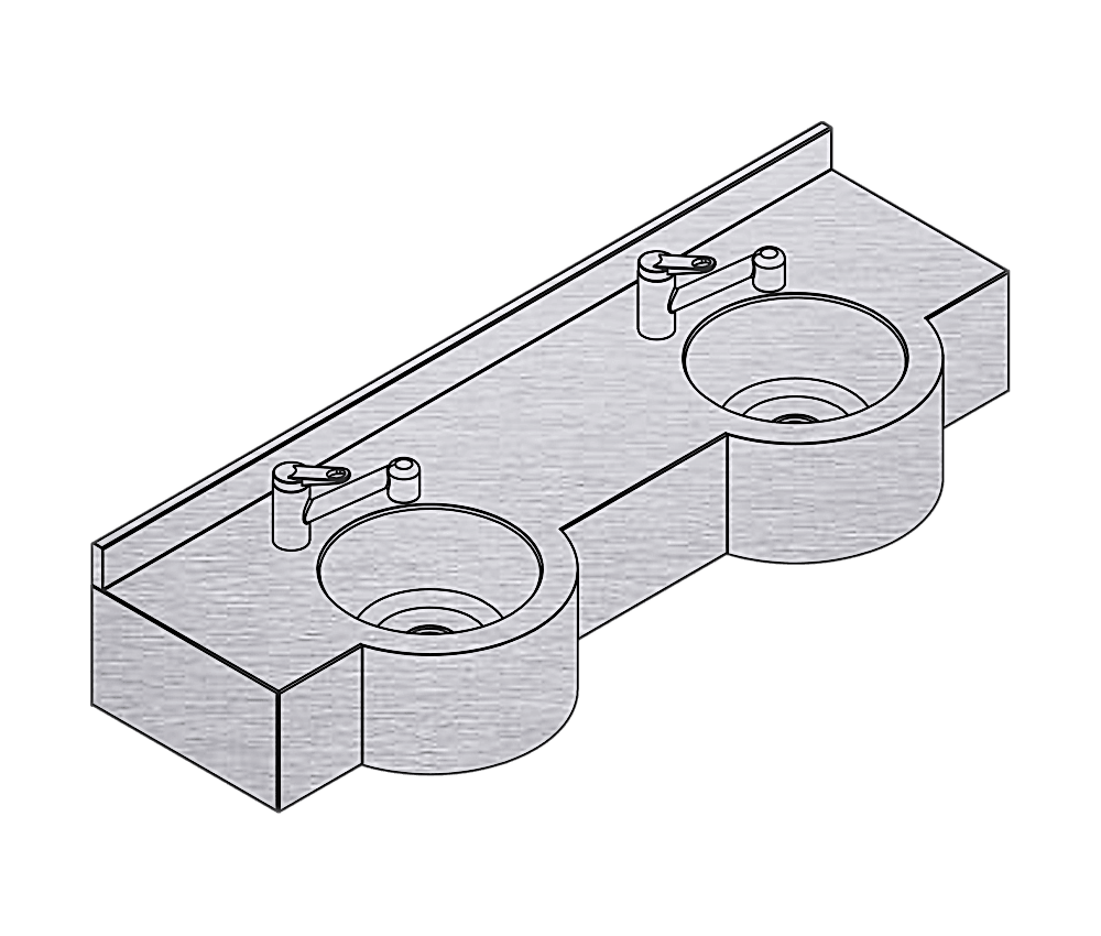 NRB-632C-1400-2 Paslanmaz Çelik İkili Kuaför Lavabosu