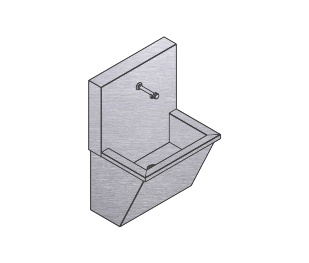 NRB-651-60 Paslanmaz Çelik Doktor El Yıkama Lavabosu - Yalak Tip