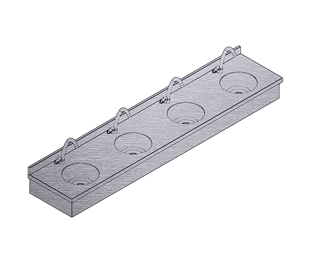 NRB-GL-240 Paslanmaz Çelik Galaksi Dörtlü Lavabo