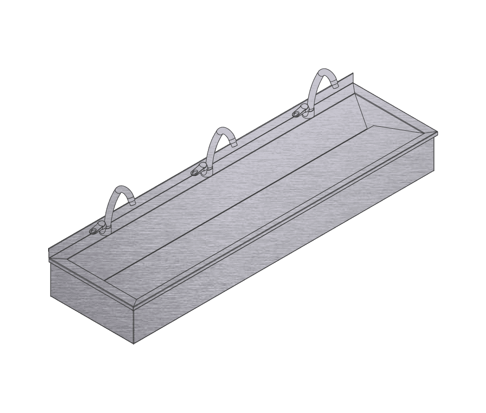 NRB-RYL-180 Paslanmaz Çelik Royal Üçlü Lavabo