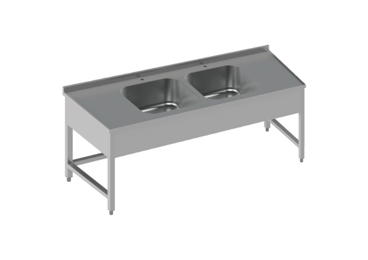 Paslanmaz Çelik Çift Evyeli Tezgah