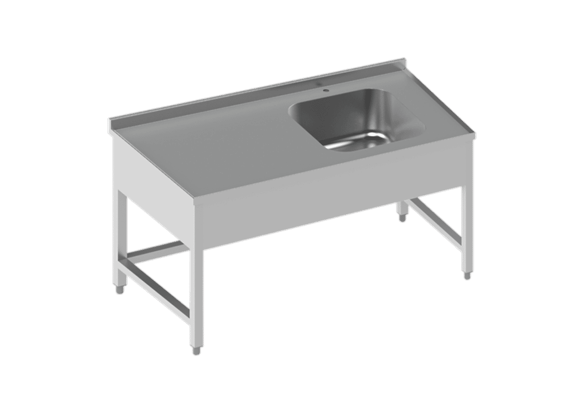 Paslanmaz Çelik Tek Evyeli Tezgah