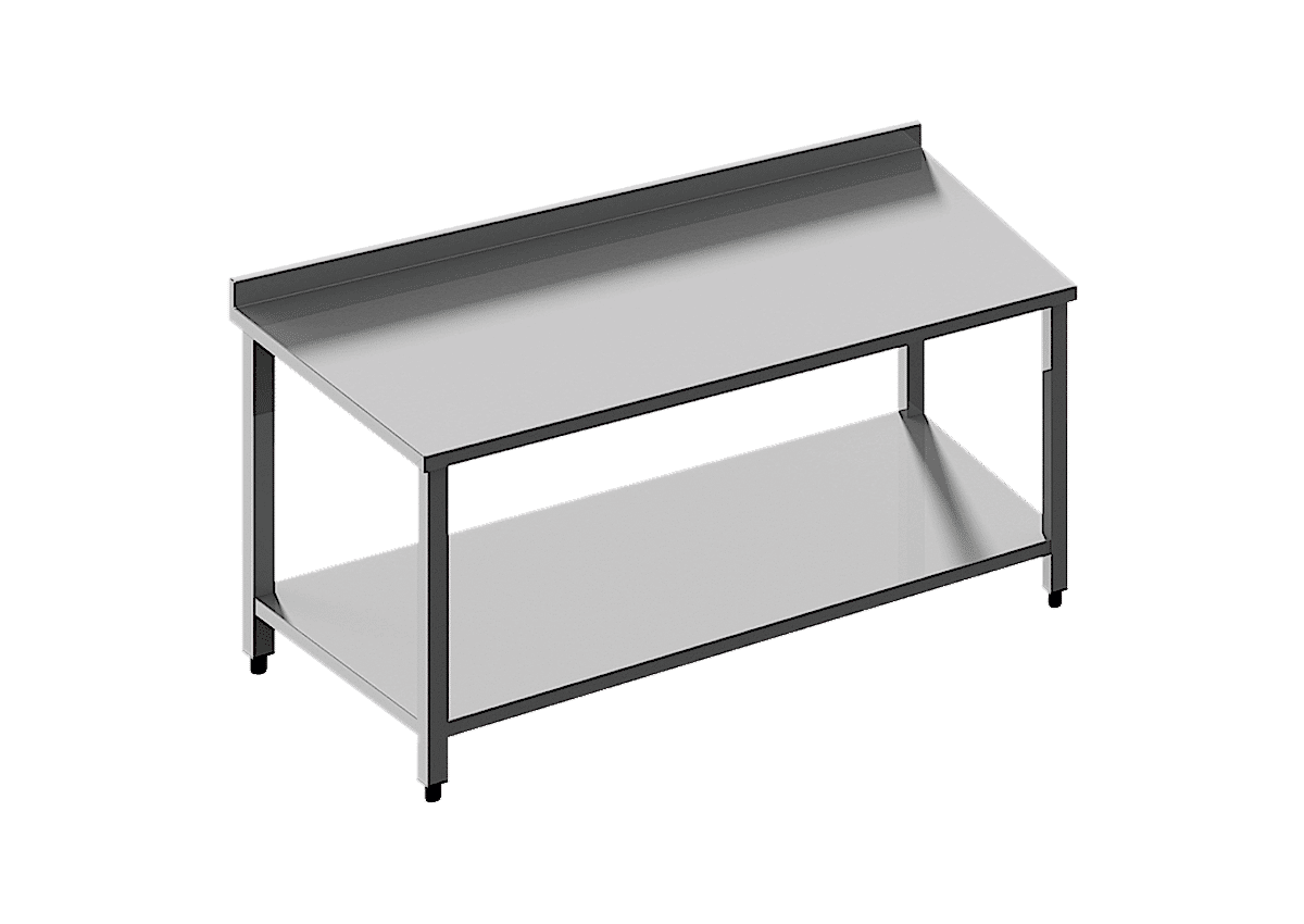 Paslanmaz Çelik Taban Raflı Tezgah